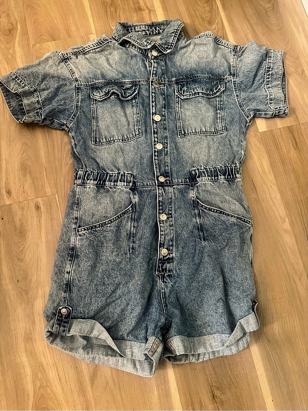 We The Free Marci Denim Romper Blue Size Large